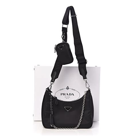 next prev prada black nylon shoulder bag|prada shoulder bag re edition.